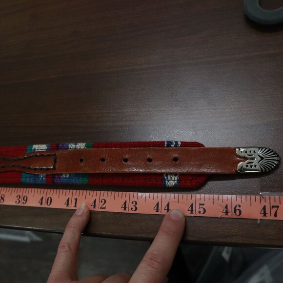 Leather Belt Multi Boho Southwestern Rustic Handcrafted Tribal Ethnic Artisanal - Picture 10 of 15